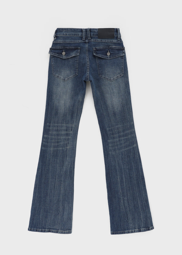 Temto Washed Low-rise Bootcut Denim Pants