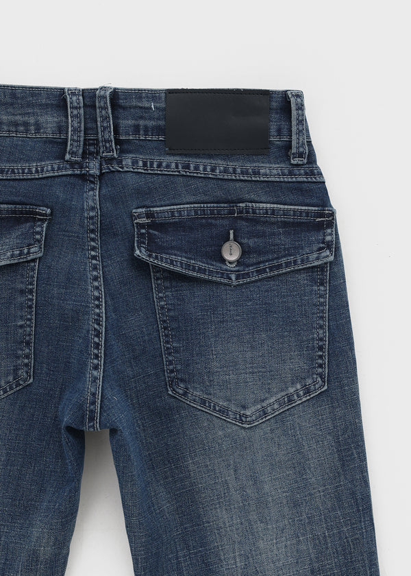 Temto Washed Low-rise Bootcut Denim Pants