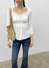 Licia V-neck Lace 3/4 Sleeve T-shirt