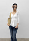 Licia V-neck Lace 3/4 Sleeve T-shirt