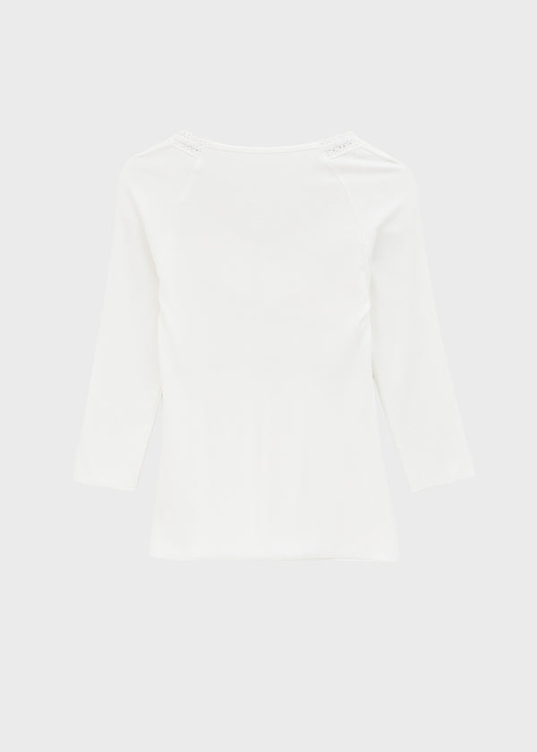 Licia V-neck Lace 3/4 Sleeve T-shirt