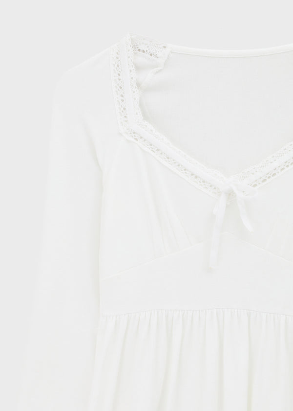Licia V-neck Lace 3/4 Sleeve T-shirt