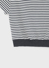 [MADE] Welco Stripe Off-Shoulder Short Sleeve Top
