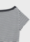 [MADE] Welco Stripe Off-Shoulder Short Sleeve Top