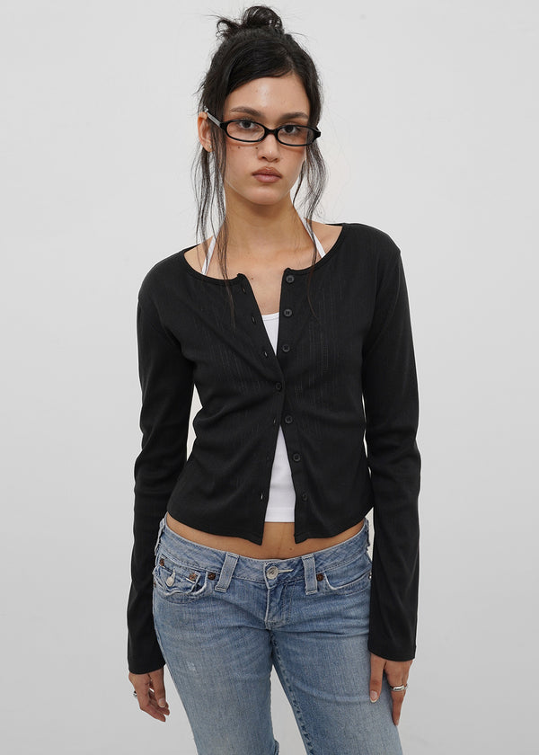 [B-BASIC] Punching Cardigan (2 Sizes)