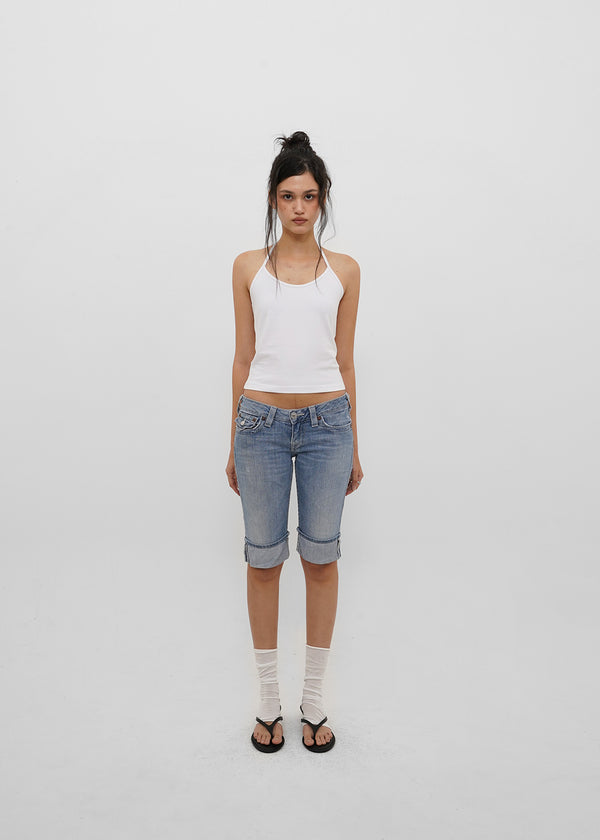 [B-BASIC] Tension Cotton Strap Halter Sleeveless Top (2 SIZE)