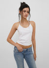 [B-BASIC] Tension Cotton Strap Halter Sleeveless Top (2 SIZE)