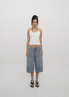 [B-DENIM] SUMMER WASHED BERMUDA JEANS 055