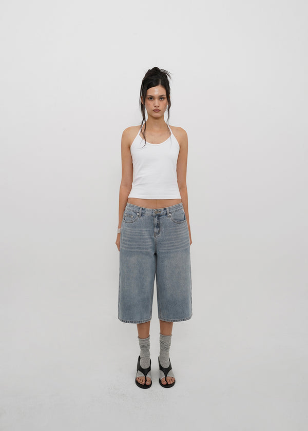 [B-DENIM] SUMMER WASHED BERMUDA JEANS 055