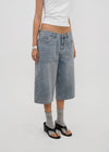 [B-DENIM] SUMMER WASHED BERMUDA JEANS 055