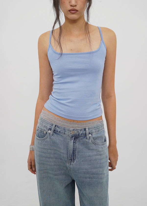 [B-BASIC] Tension Cotton Strap Basic Sleeveless Top (2 SIZE)