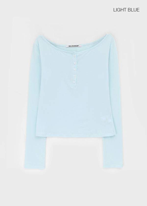 [MADE] Hibe Henley Neck Long Sleeve Top