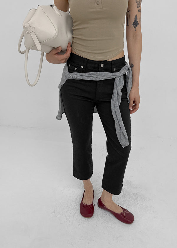 Popu Slit Cropped Capri Pants