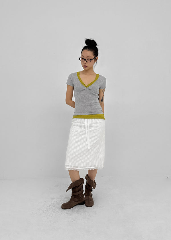 Penhel Line Lace Summer Midi Skirt