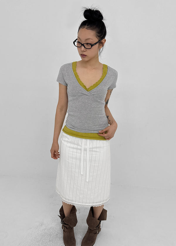 Penhel Line Lace Summer Midi Skirt