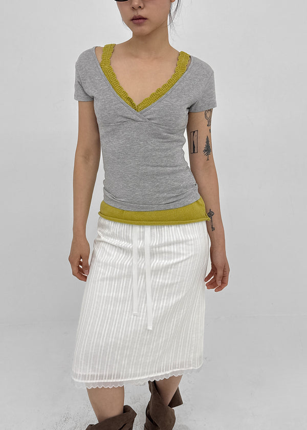 Penhel Line Lace Summer Midi Skirt