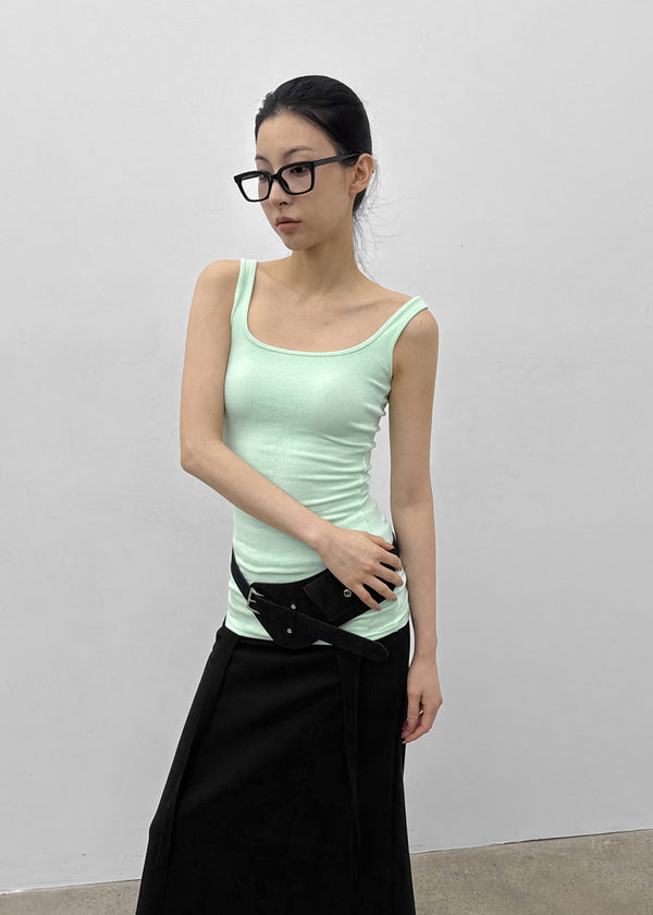 Colme Square Neck Slim Long Sleeveless