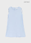 Cantut Shirred Ribbon Nylon Mini Dress