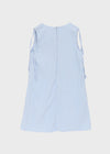 Cantut Shirred Ribbon Nylon Mini Dress