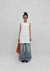 Latka Cut-out Washed Wide Denim Pants