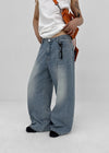 Latka Cut-out Washed Wide Denim Pants