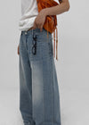 Latka Cut-out Washed Wide Denim Pants