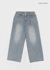 Latka Cut-out Washed Wide Denim Pants