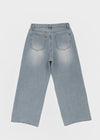 Latka Cut-out Washed Wide Denim Pants