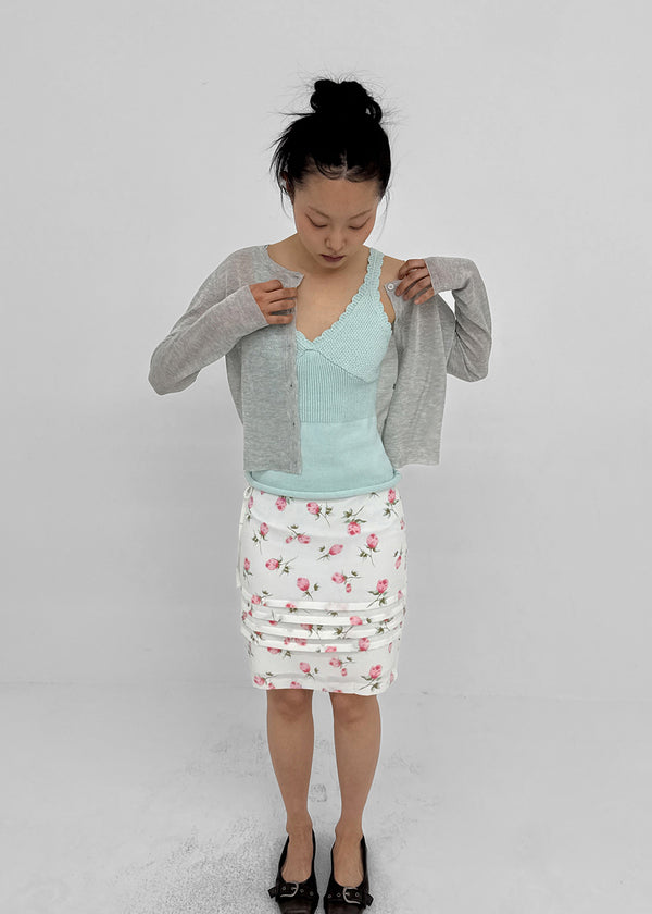 Rossi Flower Chiffon Midi Skirt
