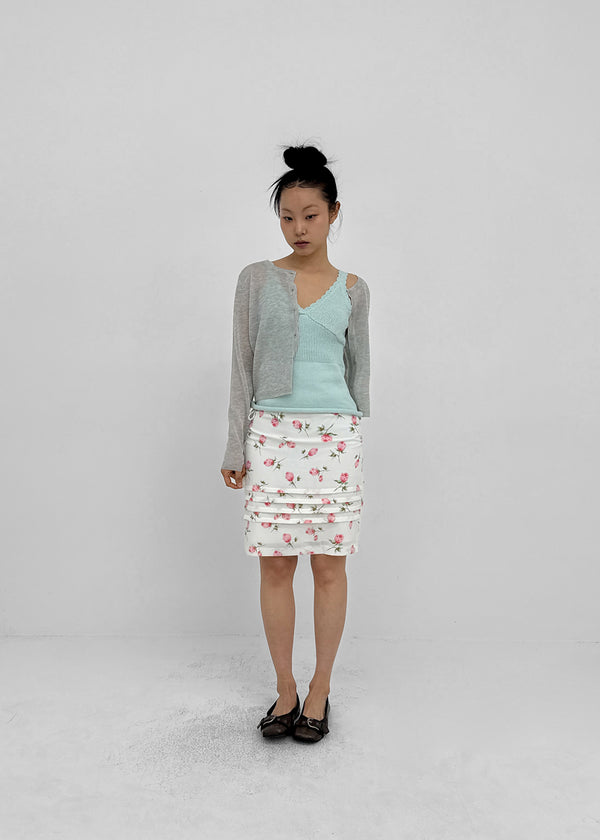 Rossi Flower Chiffon Midi Skirt