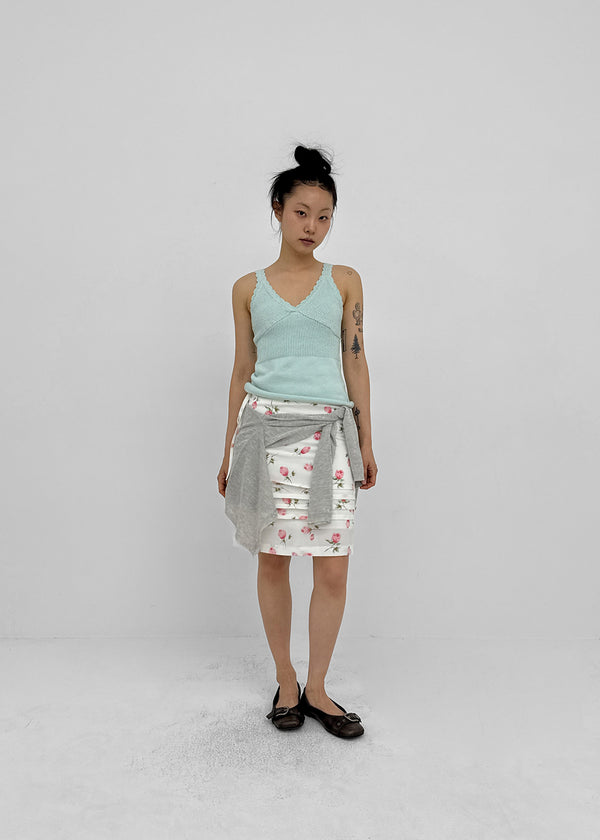 Rossi Flower Chiffon Midi Skirt