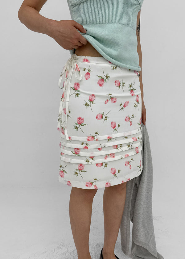 Rossi Flower Chiffon Midi Skirt