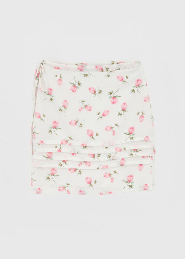 Rossi Flower Chiffon Midi Skirt