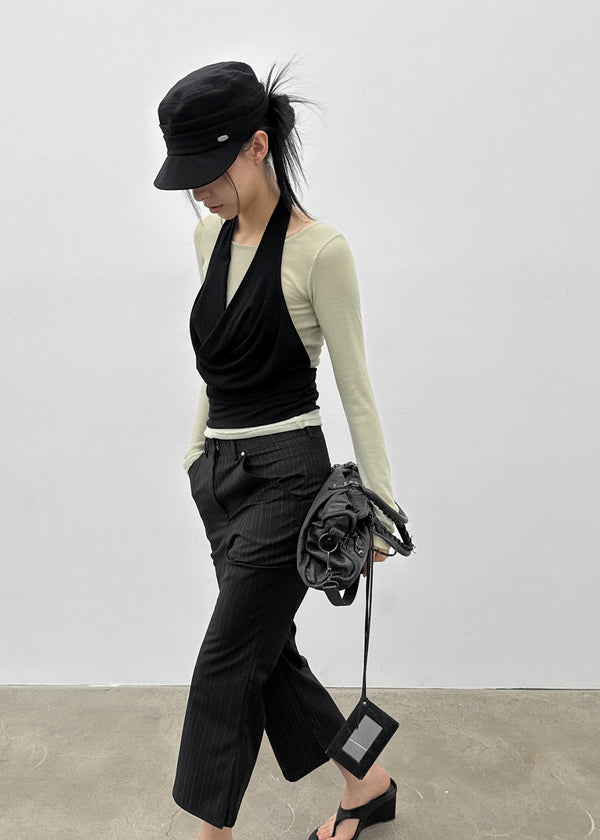 [MADE] Kusha Cowl-Neck Halter Sleeveless Top