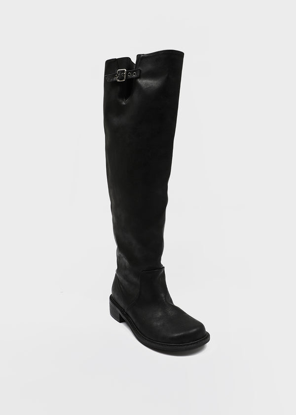 Lovt Leather Buckle Long Boots