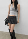 Tom Lee Check Pleated Miniskirt