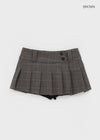 Tom Lee Check Pleated Miniskirt