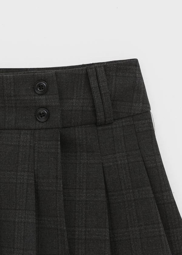Tom Lee Check Pleated Miniskirt