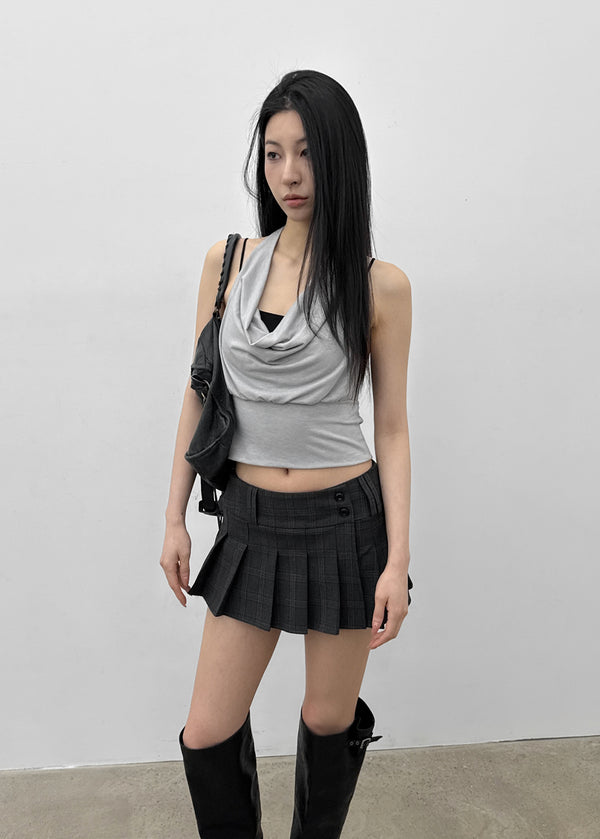 [MADE] Kusha Cowl-Neck Halter Sleeveless Top