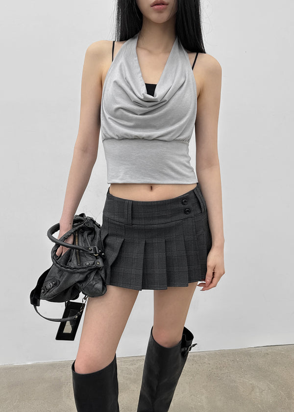 [MADE] Kusha Cowl-Neck Halter Sleeveless Top