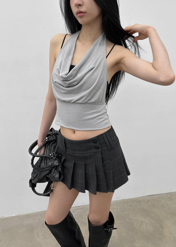 [MADE] Kusha Cowl-Neck Halter Sleeveless Top