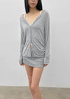 Tipol V-neck Tencel Long Cardigan