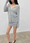 Tipol V-neck Tencel Long Cardigan