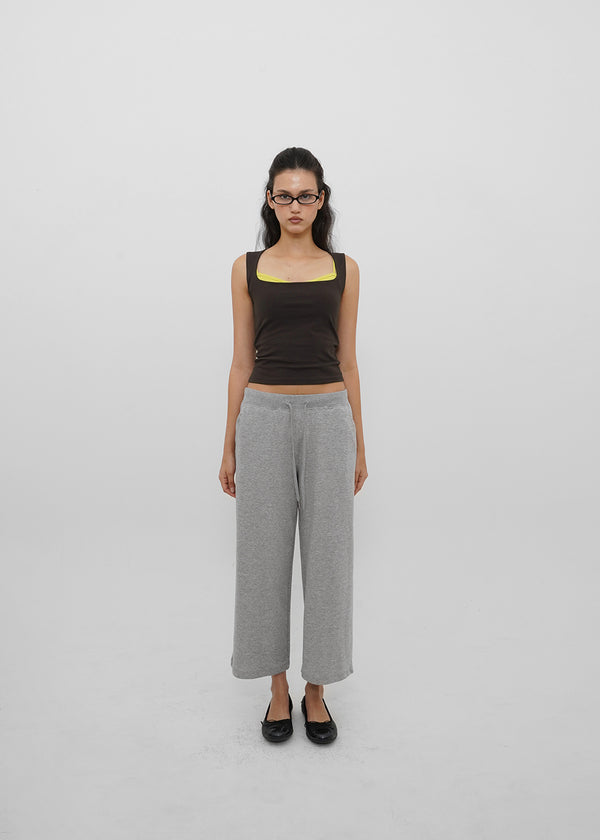 [B-BASIC] Tension Cotton Wide Square Neck Sleeveless Top (2 SIZE)