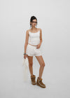 [B-BASIC] Punching Lace Sleeveless Top (Built-in Cap)