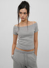[B-BASIC] Standard Slim Off-Shoulder Short-Sleeve T-Shirt (2 SIZE)