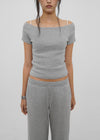 [B-BASIC] Standard Slim Off-Shoulder Short-Sleeve T-Shirt (2 SIZE)