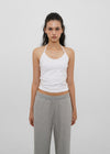 [B-BASIC] Tension Cotton Strap Halter Sleeveless Top (2 SIZE)