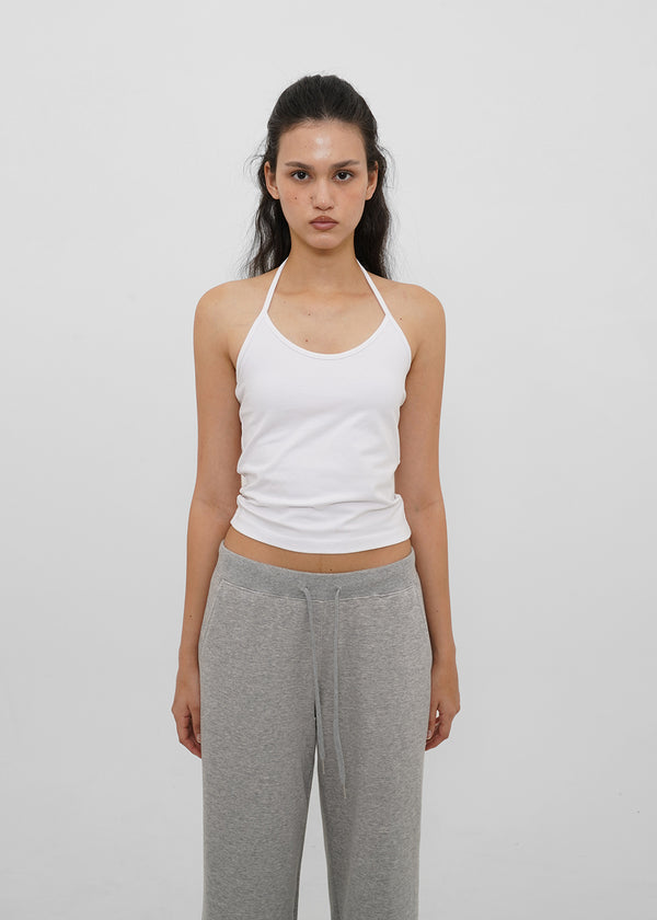 [B-BASIC] Tension Cotton Strap Halter Sleeveless Top (2 SIZE)