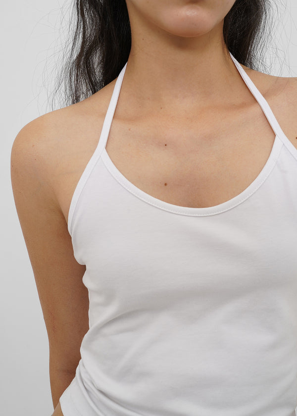 [B-BASIC] Tension Cotton Strap Halter Sleeveless Top (2 SIZE)